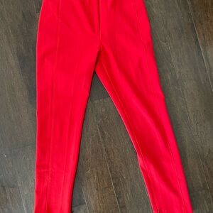 Ann Taylor Cherry Red Ankle Zip Trouser Pants
